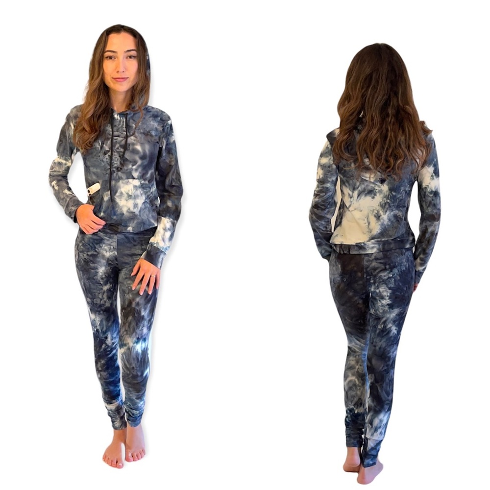Deep Blue Hoodie and Leggings Set